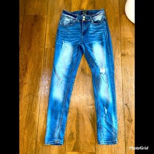 Indigo Rain Distressed Denim